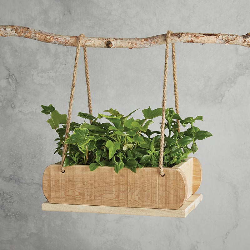 Hanging Wood Planter - Bombay Mercantile