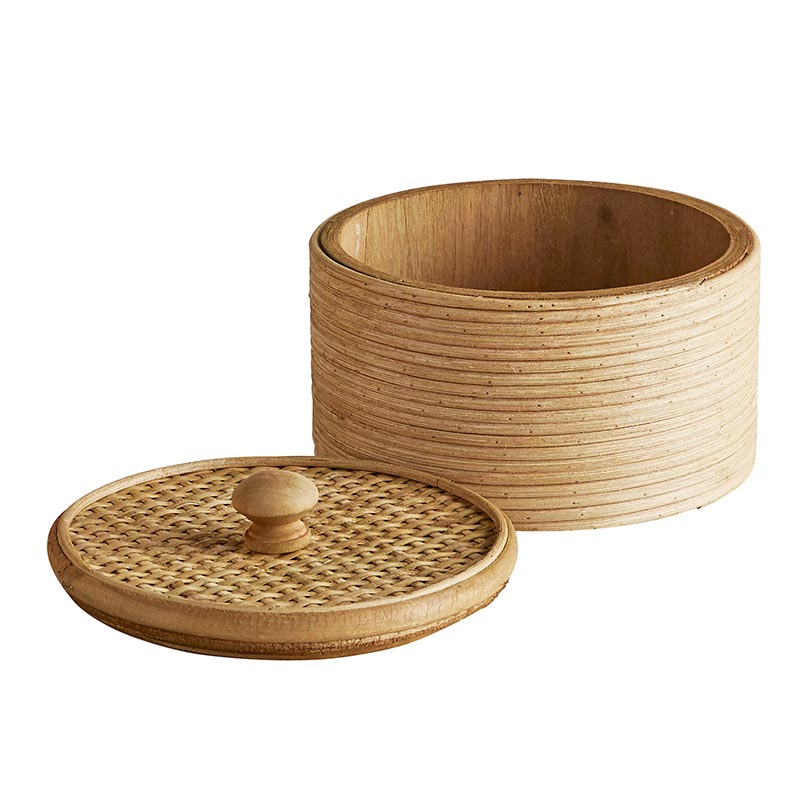 Short Round Box Woven Lid - Bombay Mercantile