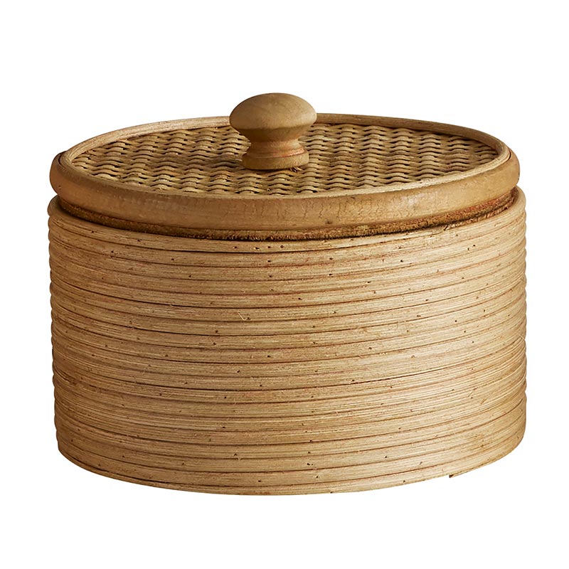 Short Round Box Woven Lid - Bombay Mercantile