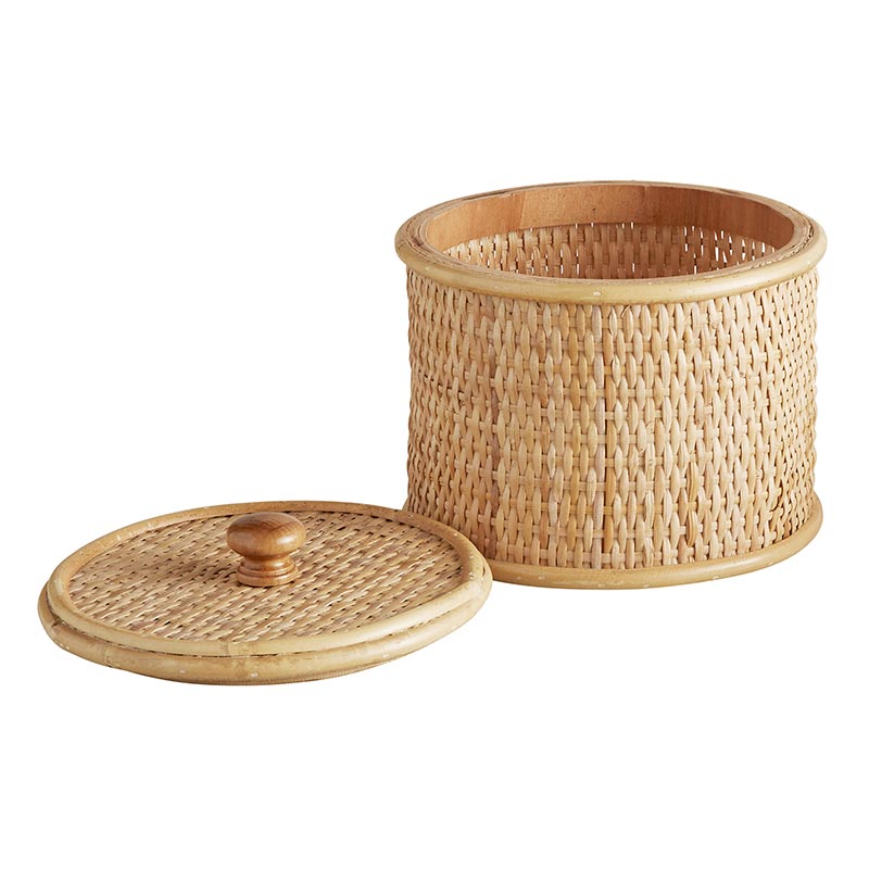 Tall Round Box Woven Lid - Bombay Mercantile