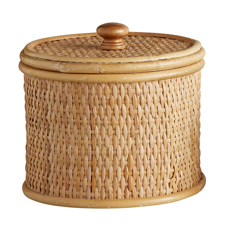 Tall Round Box Woven Lid - Bombay Mercantile