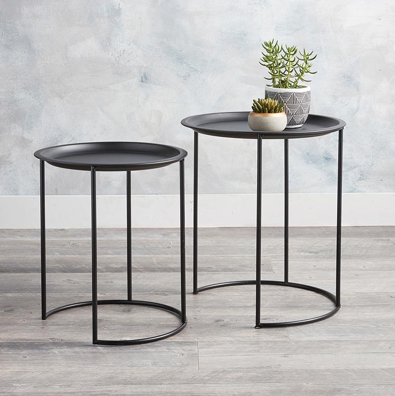 Black Wire Side Tables - Set of 2 - Bombay Mercantile