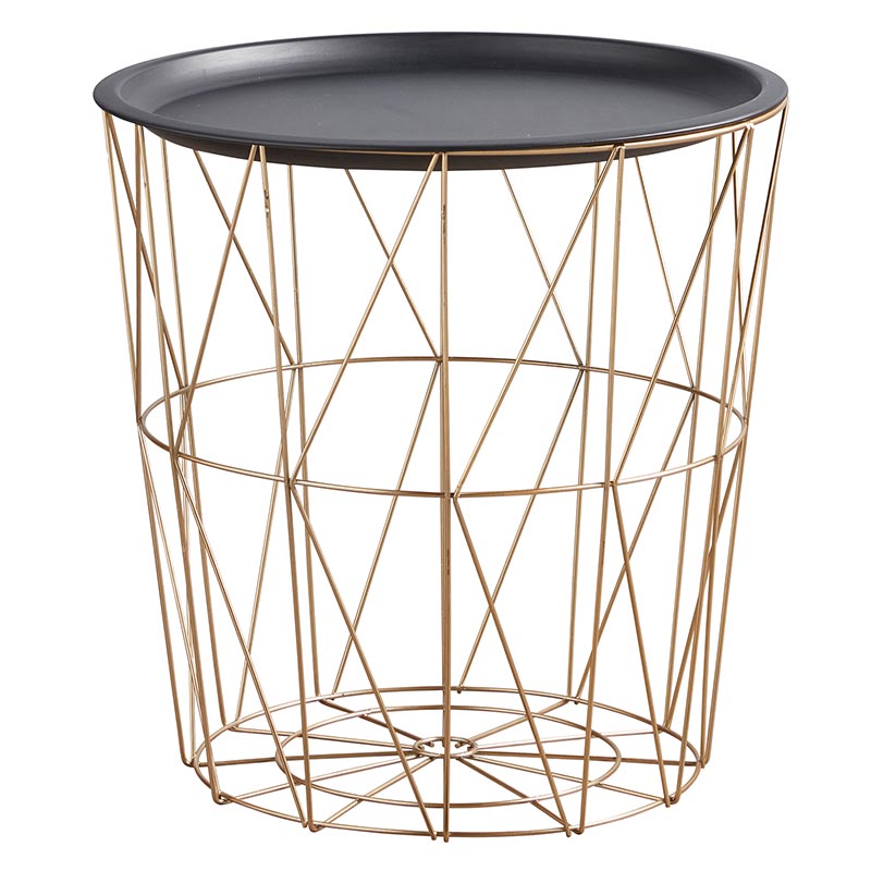 Gold Wire Table - Set of 3 - Bombay Mercantile