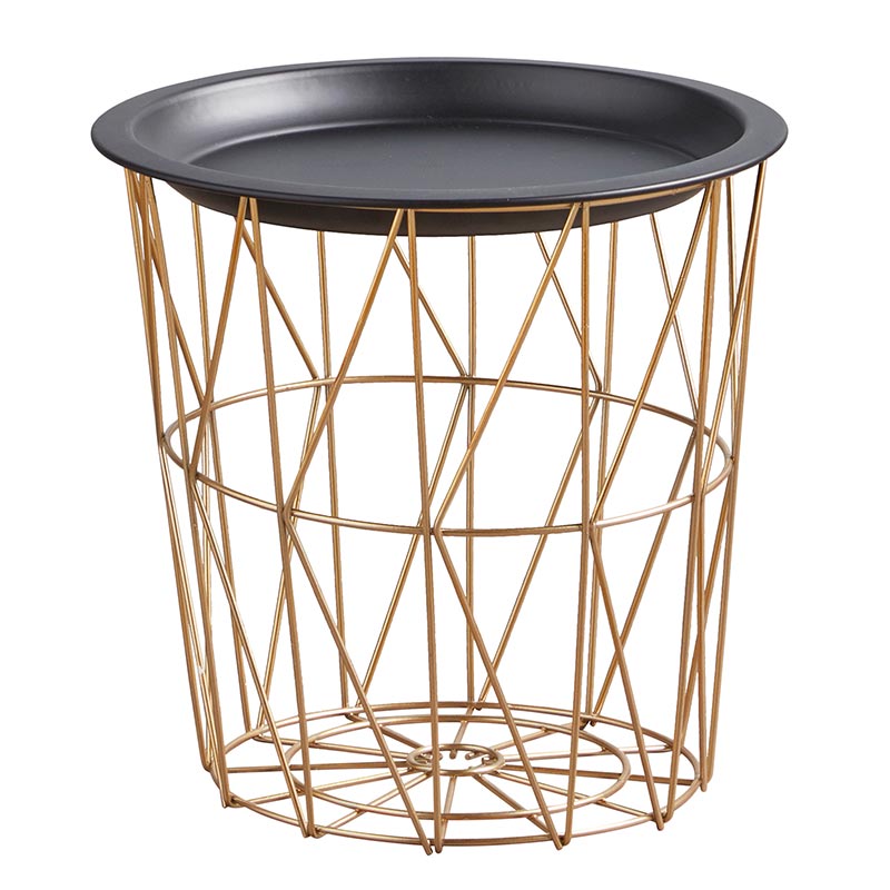 Gold Wire Table - Set of 3 - Bombay Mercantile