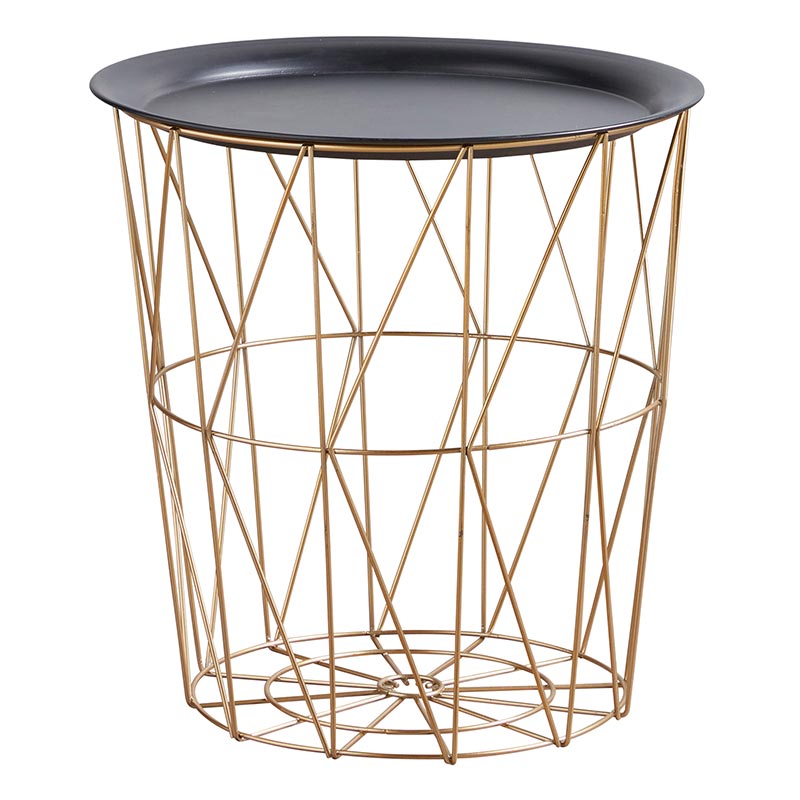 Gold Wire Table - Set of 3 - Bombay Mercantile