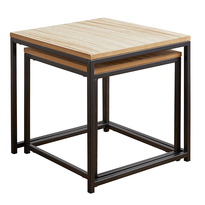 Black Iron Side Tables - Set of 2 - Bombay Mercantile