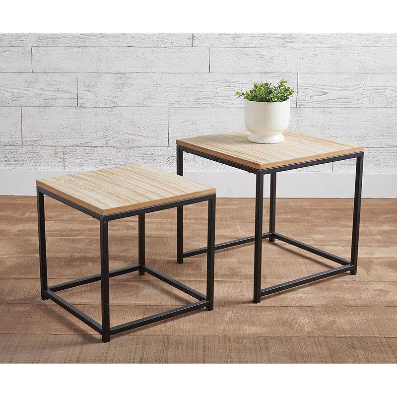 Black Iron Side Tables - Set of 2 - Bombay Mercantile