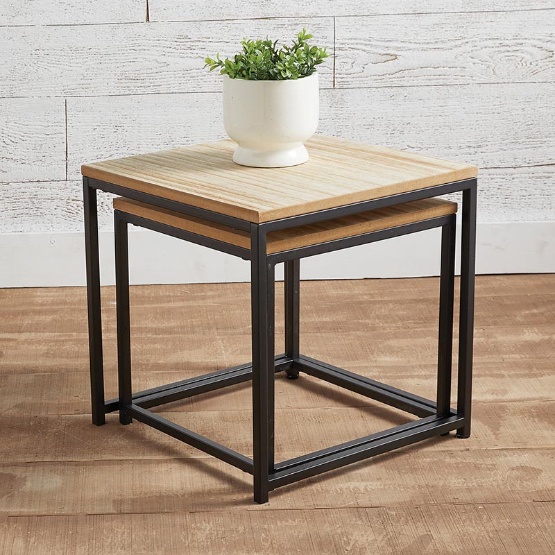 Black Iron Side Tables - Set of 2 - Bombay Mercantile