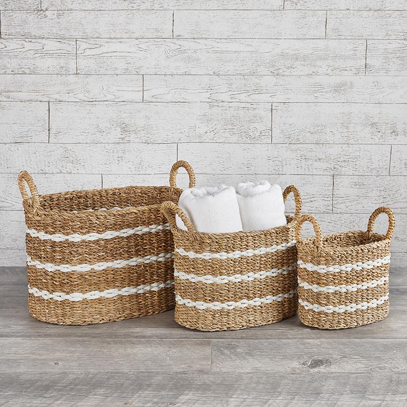 Oval Basket - Set of 3 - Bombay Mercantile