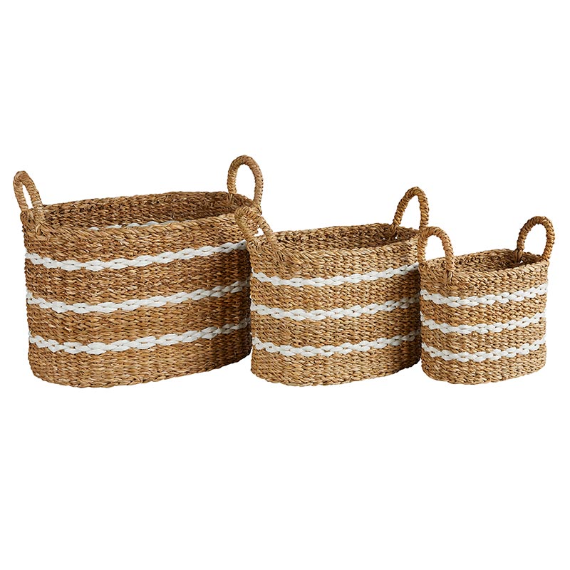 Oval Basket - Set of 3 - Bombay Mercantile