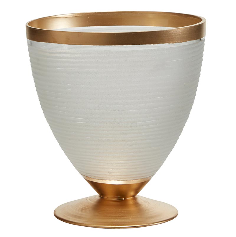 Clear Vase Gold Base - Bombay Mercantile