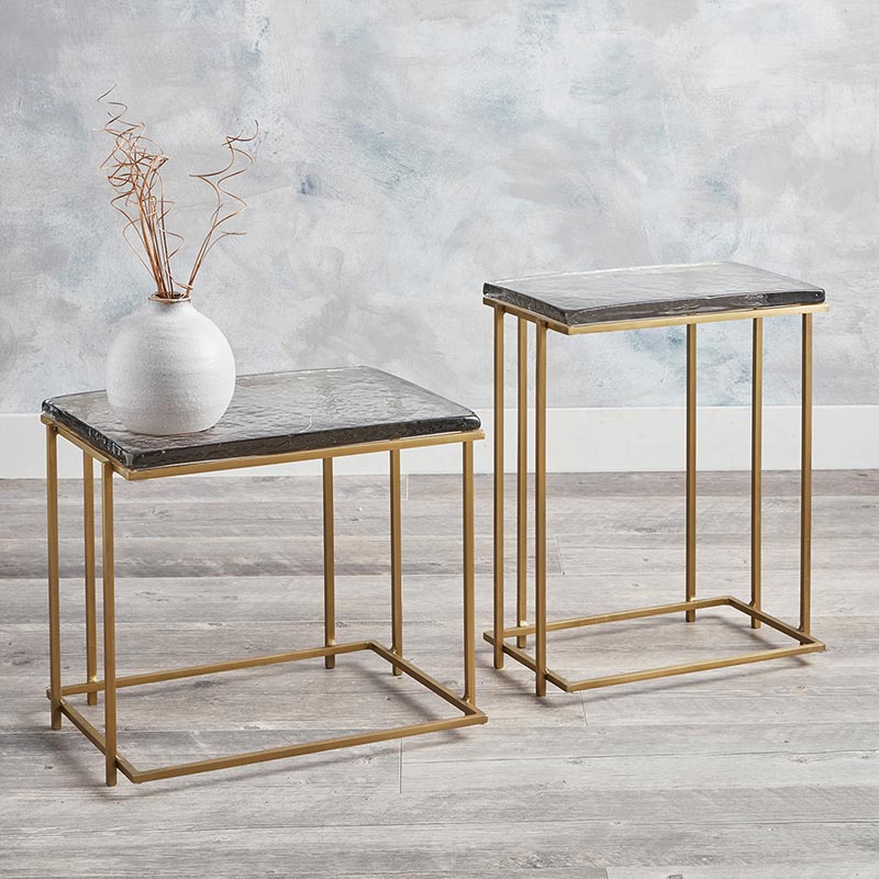 Rectangle Glass Side Table - Bombay Mercantile