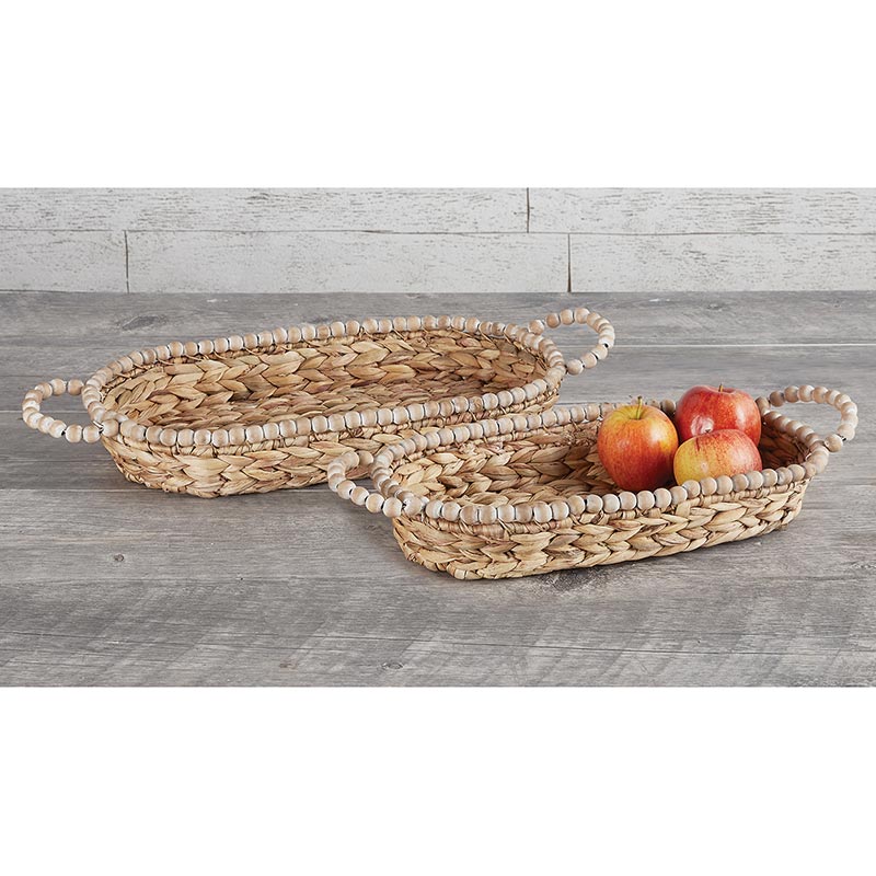 Round Bead Basket - Set of 2 - Bombay Mercantile