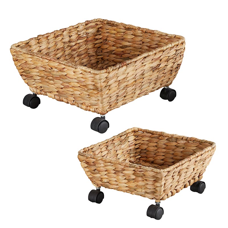 Woven Basket Wheels - Set of 2 - Bombay Mercantile