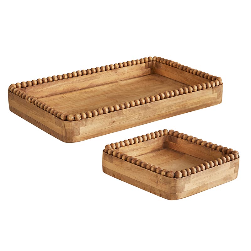 Beaded Square Basket - Set of 2 - Bombay Mercantile