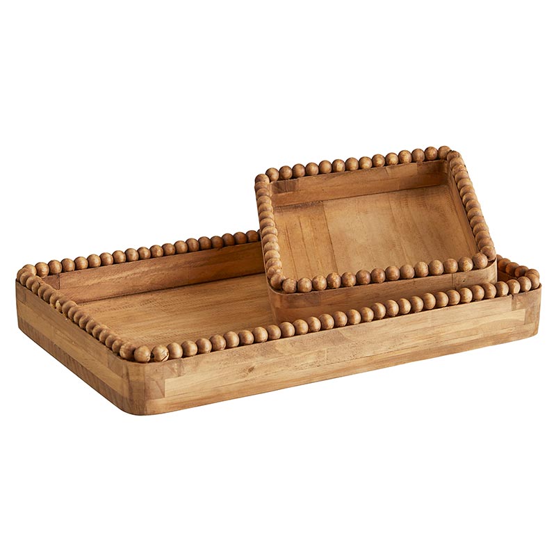 Beaded Square Basket - Set of 2 - Bombay Mercantile