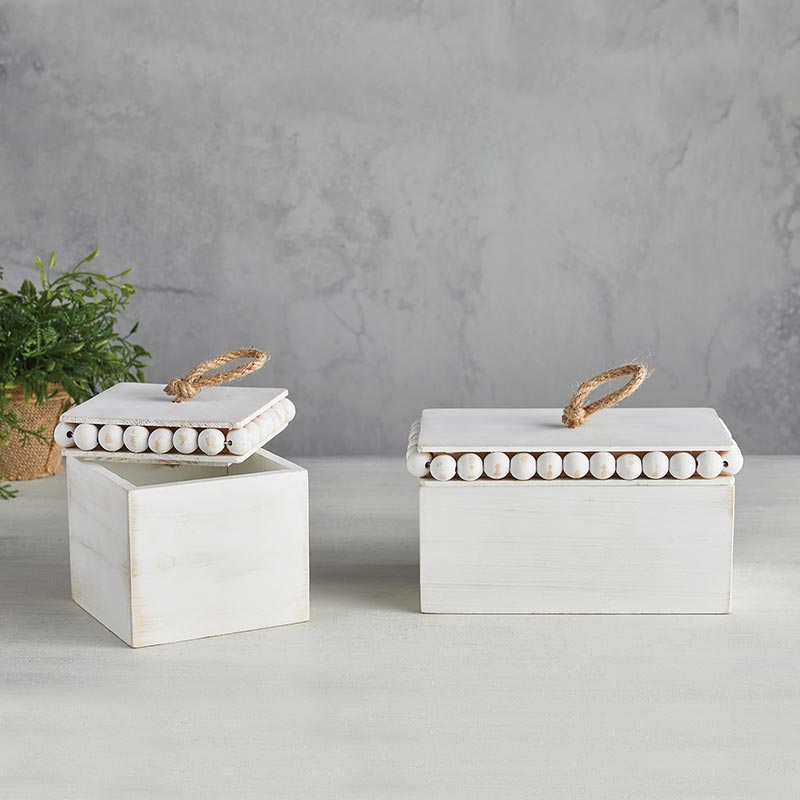 Beaded White Box - Bombay Mercantile