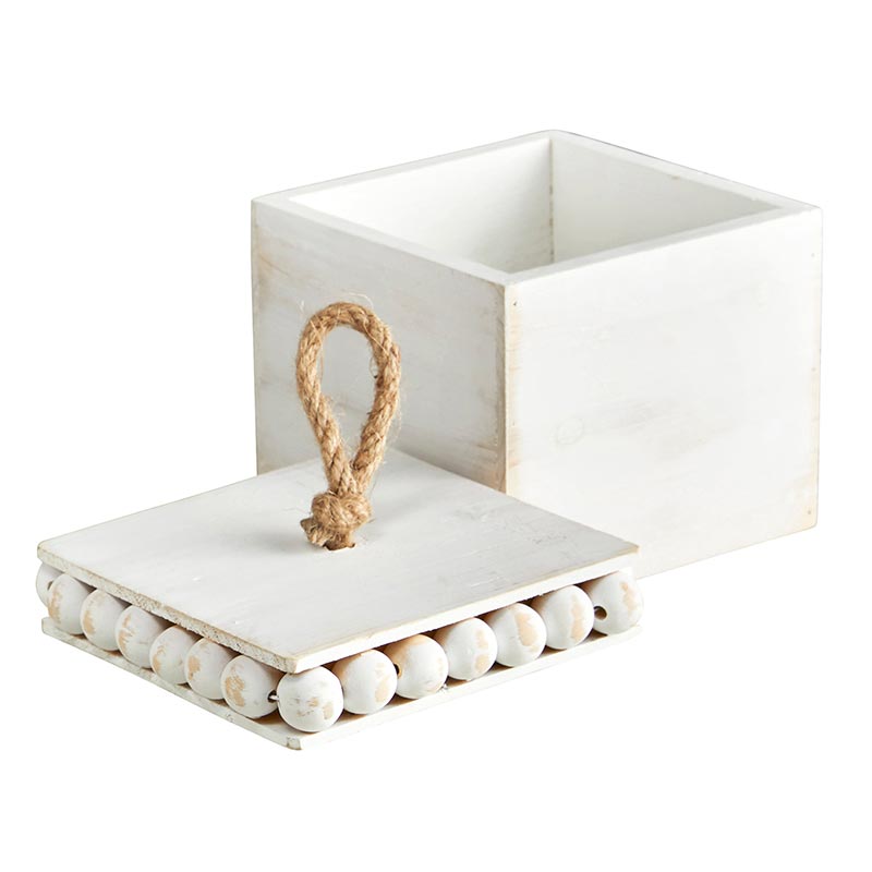 Beaded White Box - Bombay Mercantile
