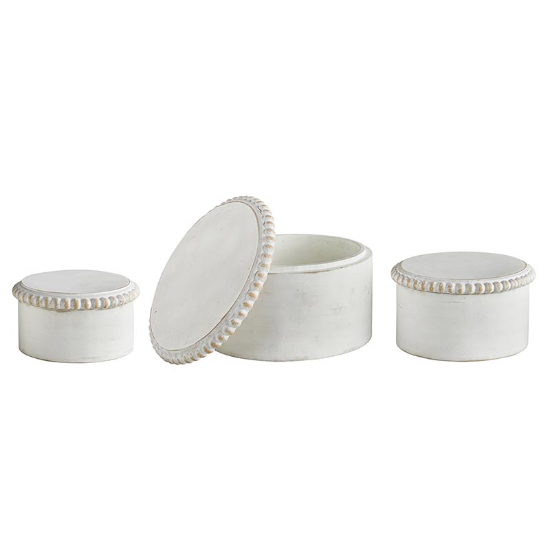 Round Bead Box - Set of 3 - Bombay Mercantile