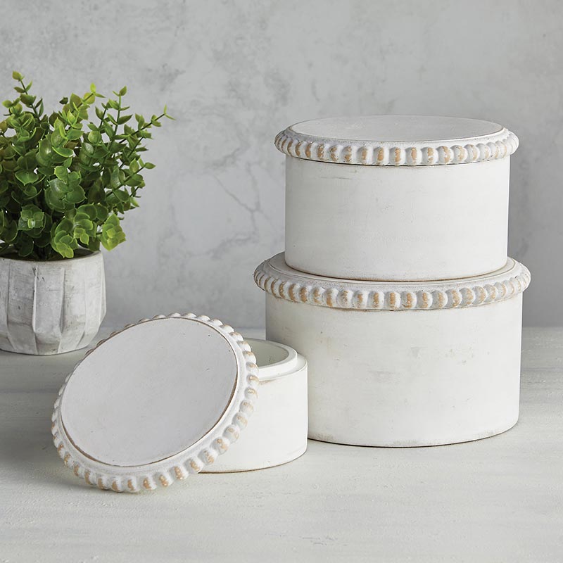 Round Bead Box - Set of 3 - Bombay Mercantile