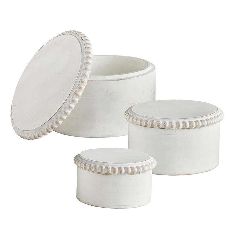 Round Bead Box - Set of 3 - Bombay Mercantile