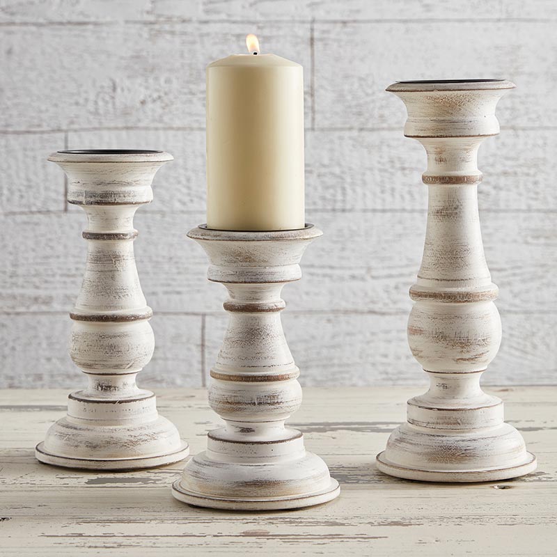 White Candle Holder - Bombay Mercantile