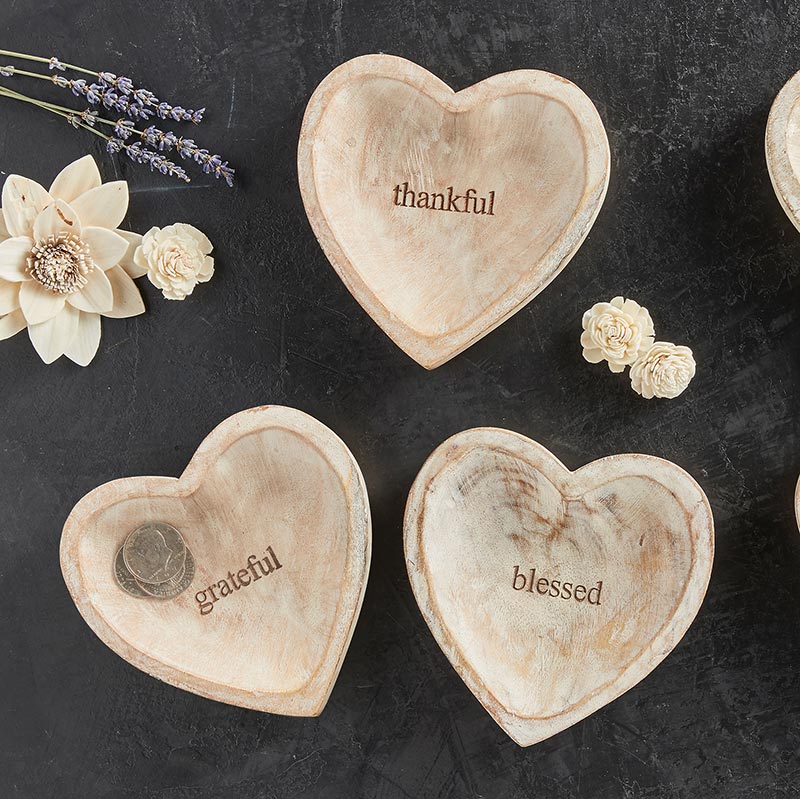 Wood Heart - Blessed - Bombay Mercantile