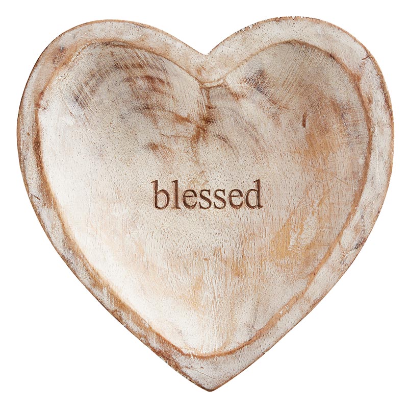 Wood Heart - Blessed - Bombay Mercantile