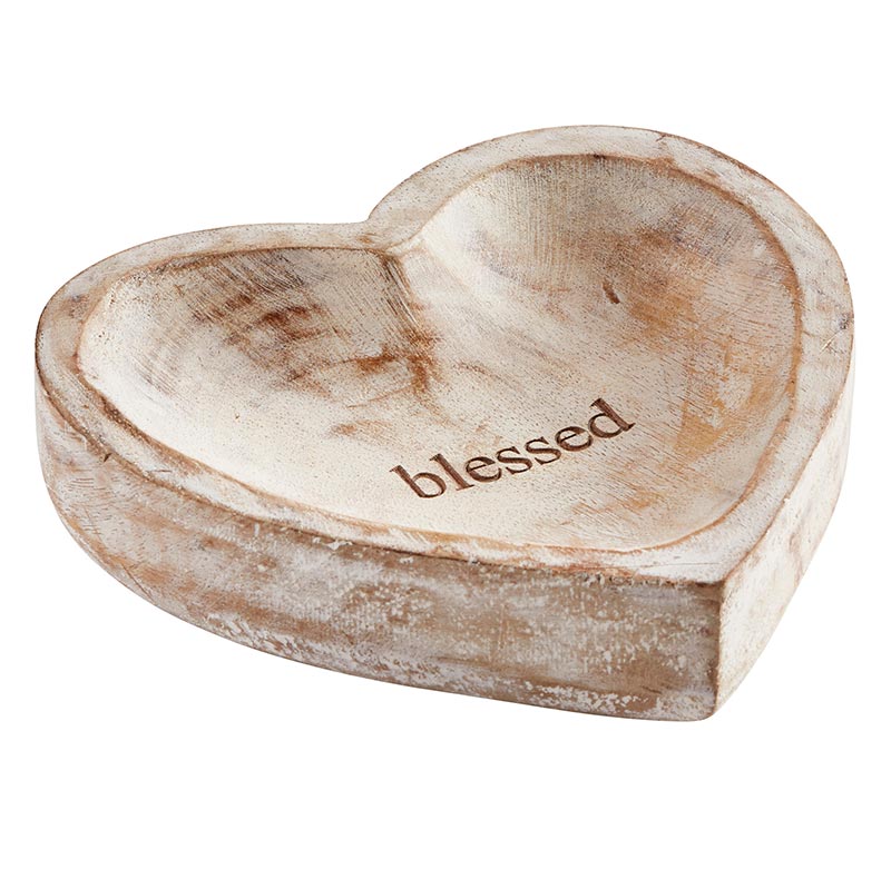 Wood Heart - Blessed - Bombay Mercantile