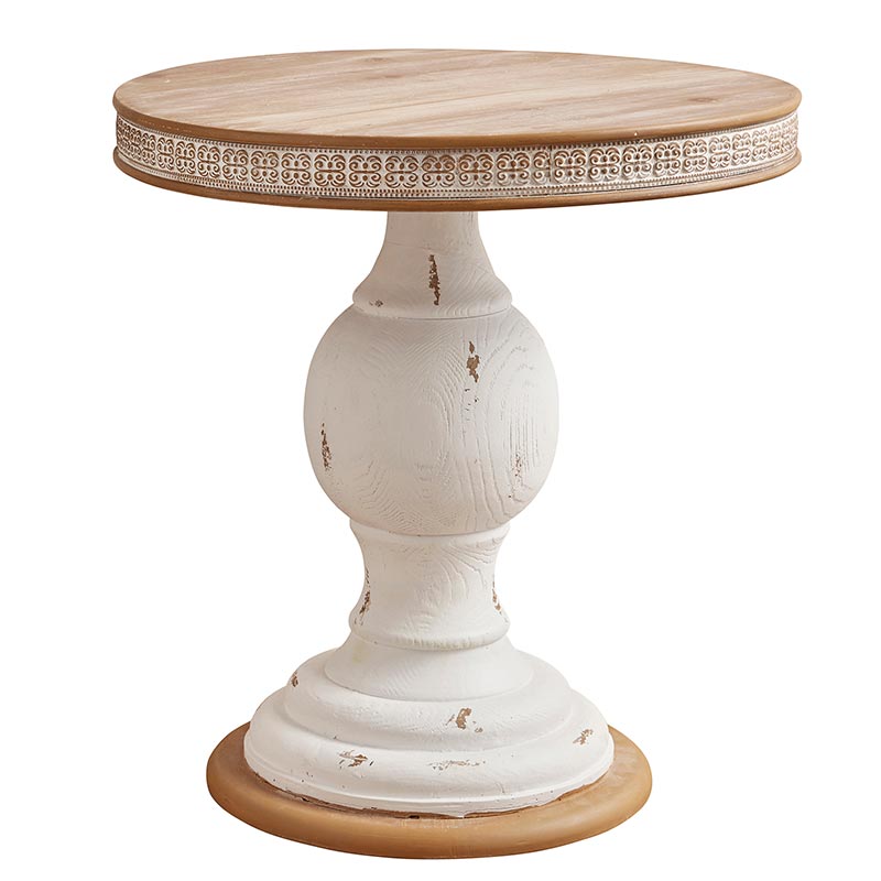 White Round Side Table - Bombay Mercantile