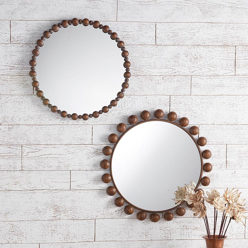 Circle Mirror with Ridges - Bombay Mercantile