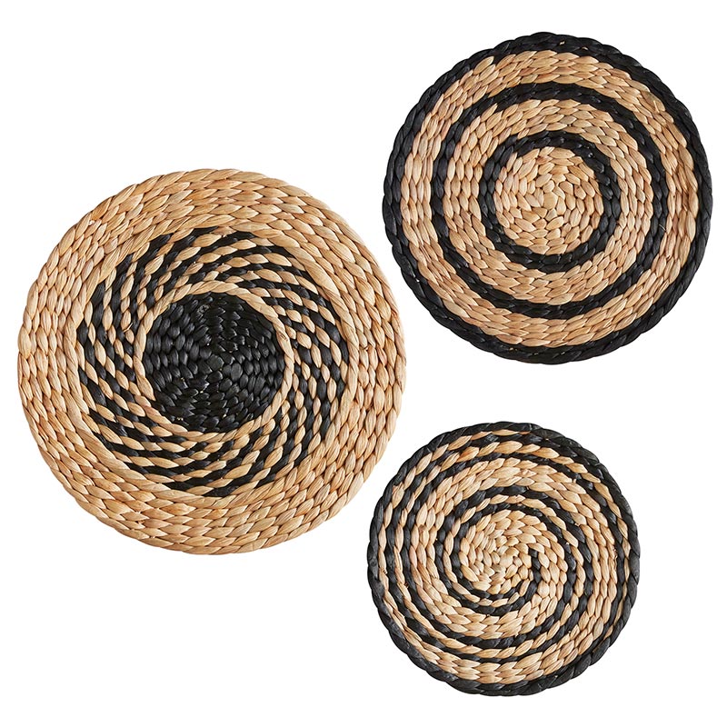 Flat Wall Baskets - Set of 3 - Bombay Mercantile