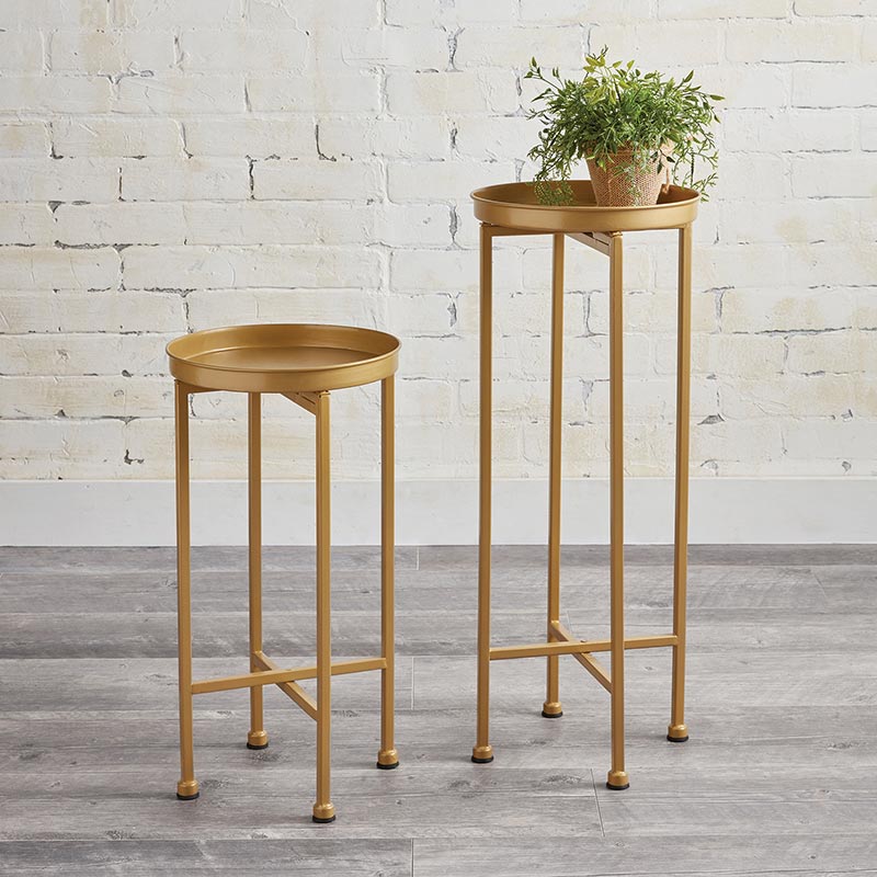 Gold Nested Tables - Set of 2 - Bombay Mercantile