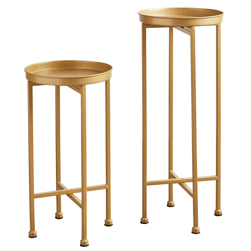 Gold Nested Tables - Set of 2 - Bombay Mercantile
