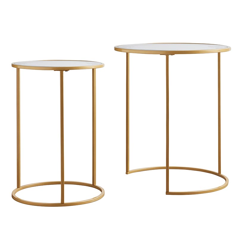 Glass Top Nested Tables - Set of 2 - Bombay Mercantile