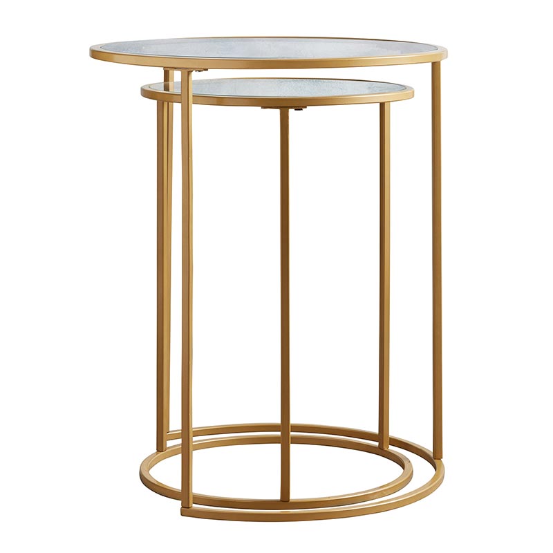 Glass Top Nested Tables - Set of 2 - Bombay Mercantile