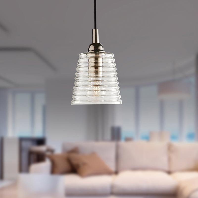 Modern Ribbed Pendant - Bombay Mercantile