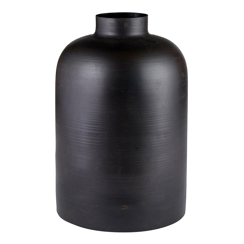 Black Metal Vase - Bombay Mercantile