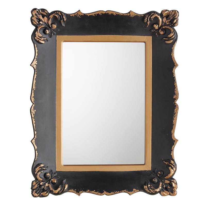 Ornate Black/Gold Mirror - Bombay Mercantile