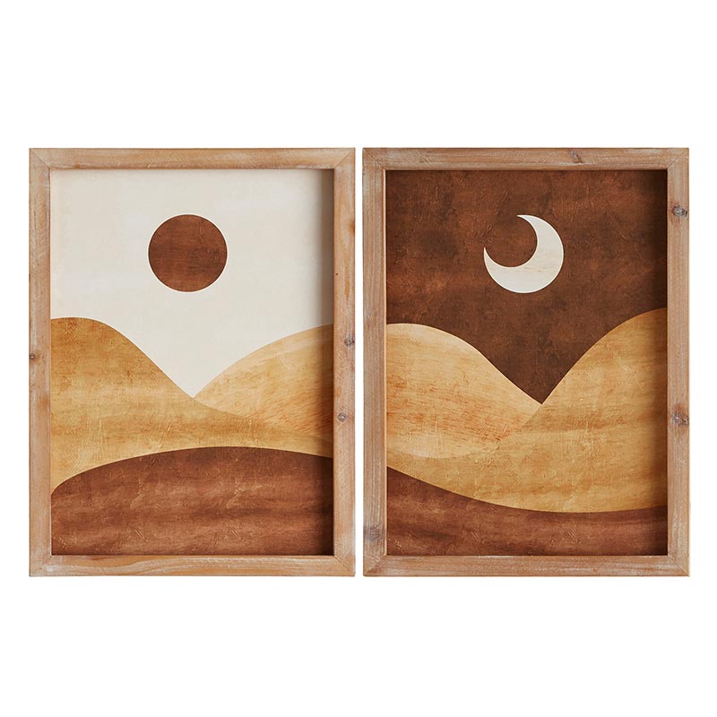 Abstract Sun Framed Art - Set of 2, In increments of 2 - Bombay Mercantile