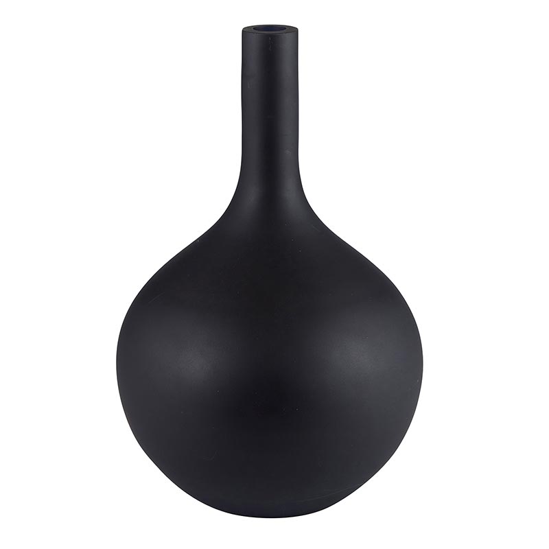 Matte Black Round Vase - Bombay Mercantile