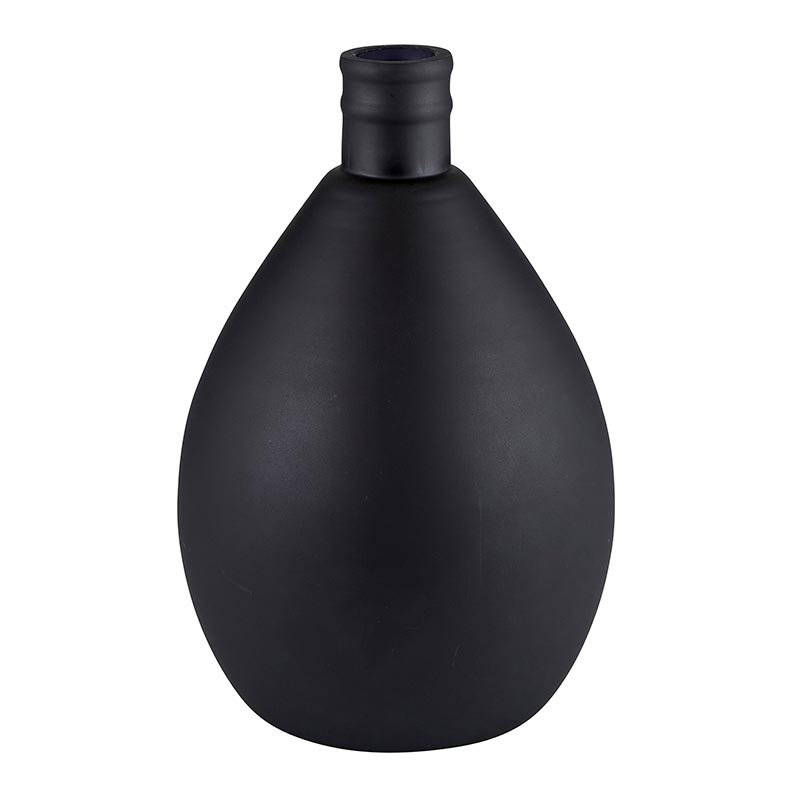 Matte Black Wide Vase - Bombay Mercantile