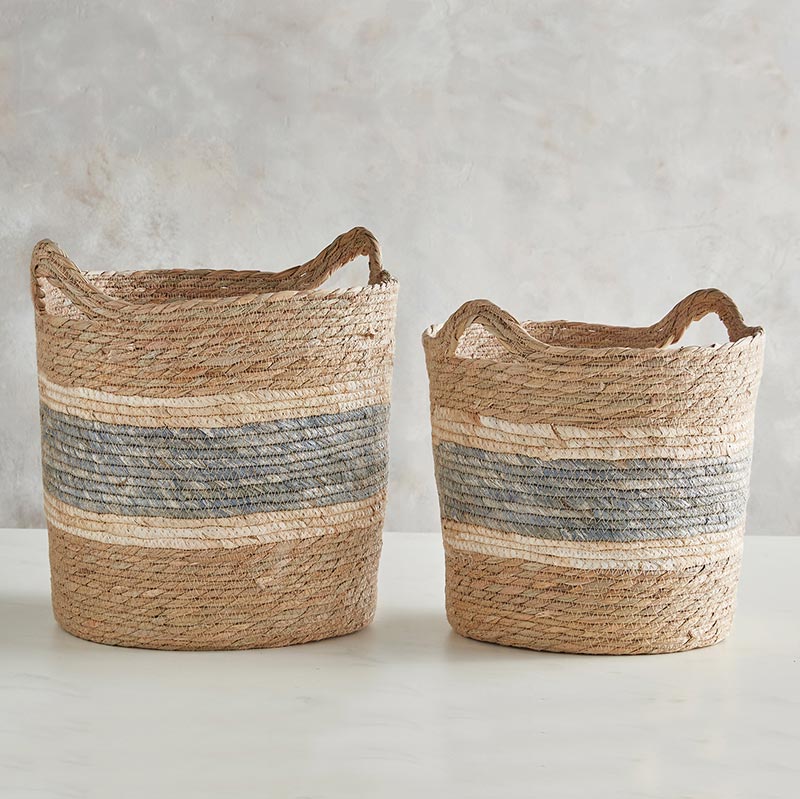 Seagrass Baskets - Set of 2, In increments of 2 - Bombay Mercantile