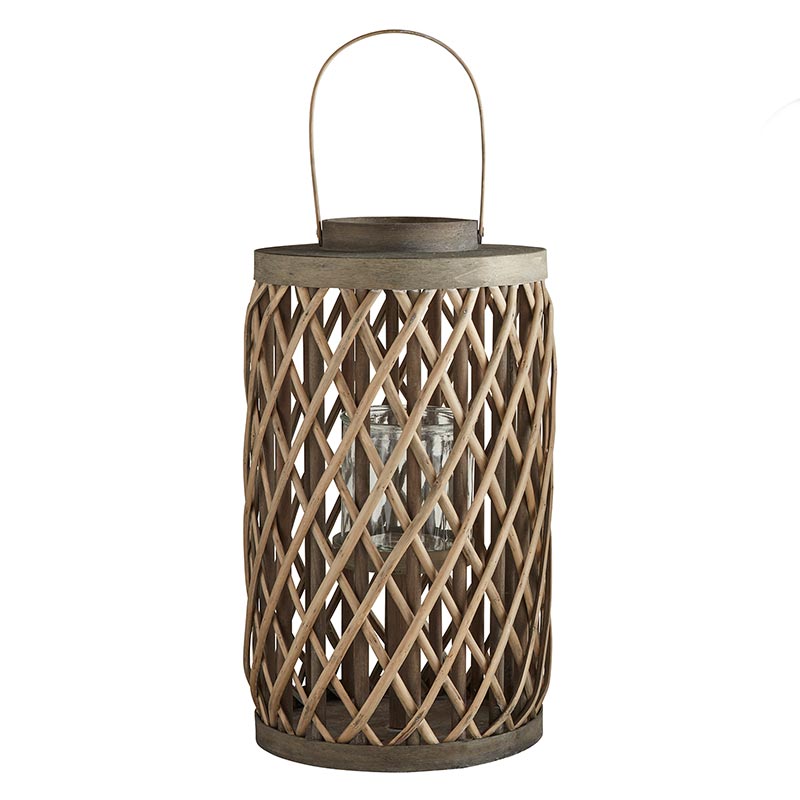 Grey Cylinder Lantern - Bombay Mercantile