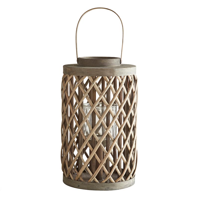 Grey Cylinder Lantern - Bombay Mercantile