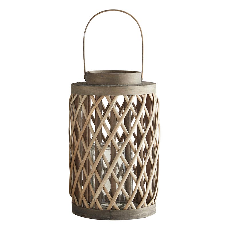 Grey Cylinder Lantern - Bombay Mercantile
