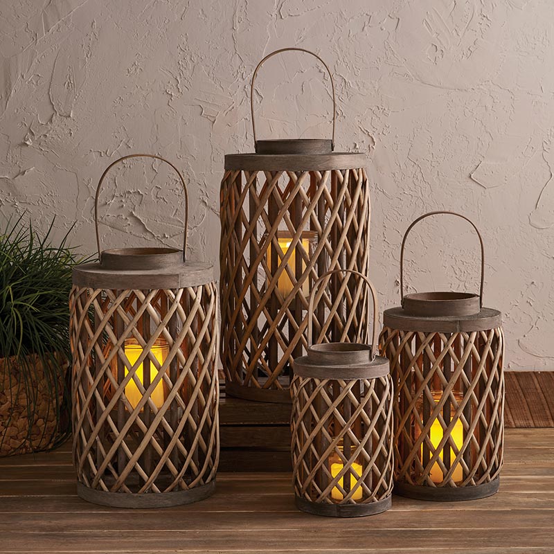 Grey Cylinder Lantern - Bombay Mercantile