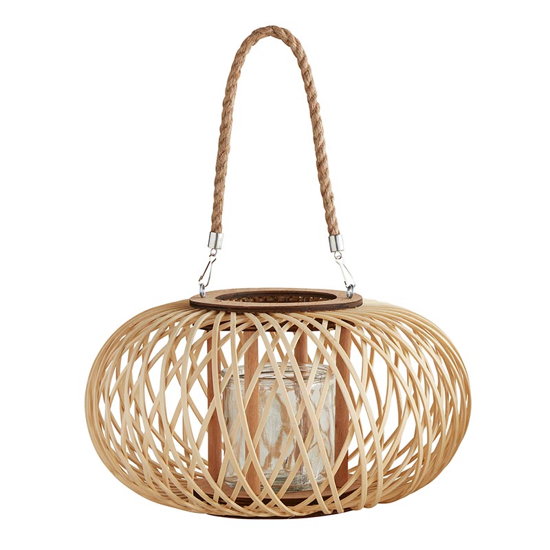 Round Tan Lantern - Bombay Mercantile