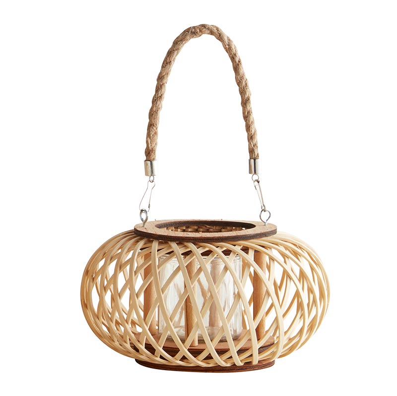 Round Tan Lantern - Bombay Mercantile