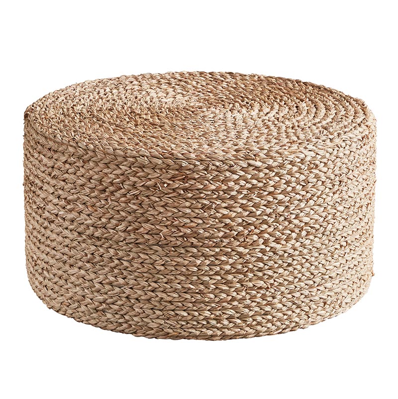 Cylinder Seagrass Pouf - Bombay Mercantile